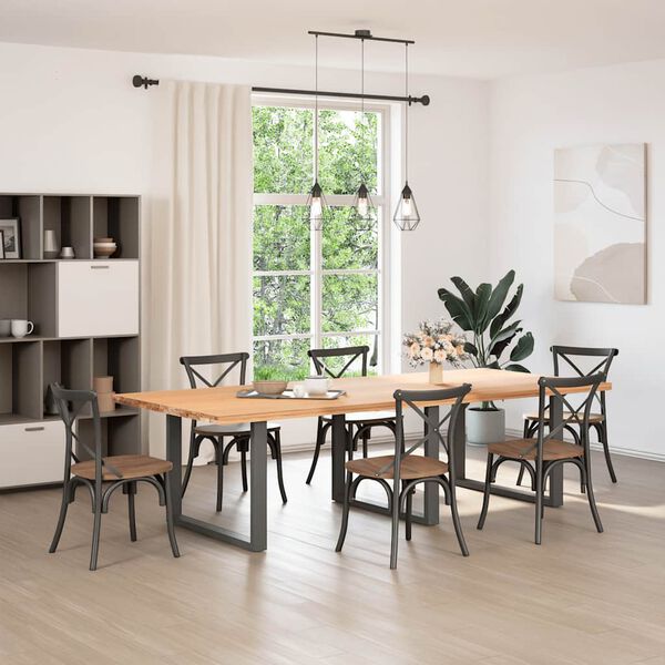 vidaXL Dining Table Legs U-Shaped 3 pcs Anthracite 100x(72-73) cm Steel