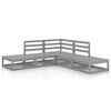 vidaXL 5 Piece Garden Lounge Set Grey Solid Wood Pine