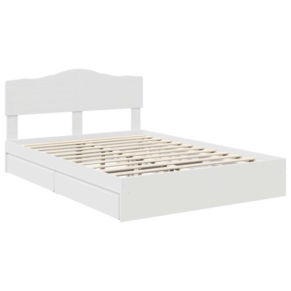 vidaXL Storage Bed with Headboard White 140 x 190 cm Engineered Wood