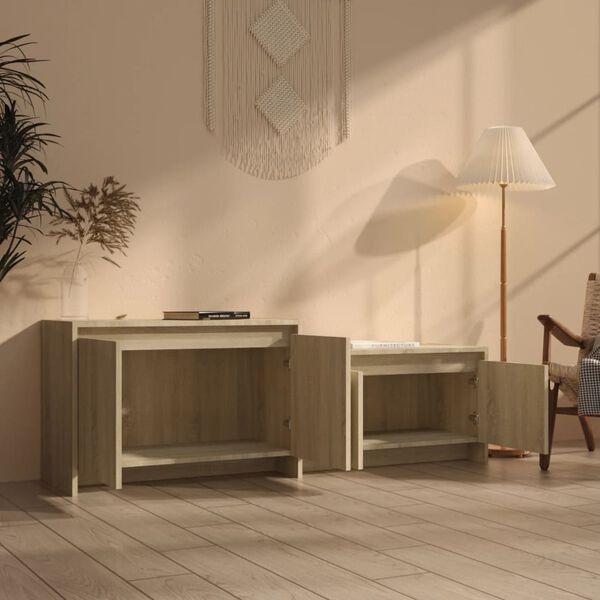 vidaXL TV Cabinet Sonoma Oak 146.5x35x50 cm Engineered Wood