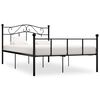 vidaXL Bed Frame without Mattress Black Metal 160x200 cm