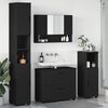 vidaXL Bathroom Furniture Set 4 pcs Black Engineered Wood and Metal