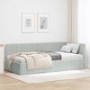 vidaXL Corner Bed Frame Light Grey 90 cm x 190 cm Velvet