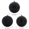 vidaXL Christmas Bauble Set 9 pcs Black Plastic