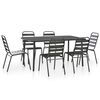 vidaXL 7 Piece Outdoor Dining Set Steel Dark Grey