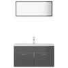 vidaXL Bathroom Furniture Set High Gloss Grey Engineered Wood