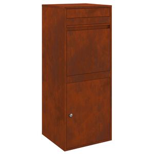 vidaXL Parcel Drop Box Rusty 41 x 38 x 103 cm Weathering Steel