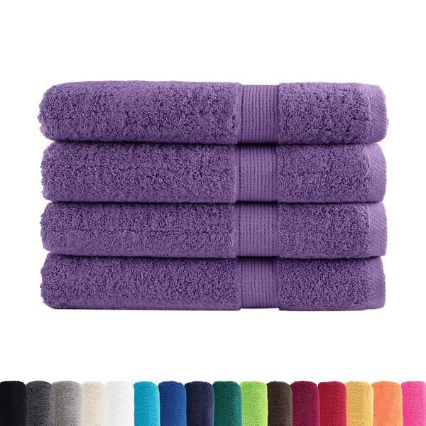 vidaXL Premium Towels SOLUND 4 pcs Purple 100x200 cm 600 gsm