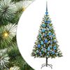 vidaXL Artificial Hinged Christmas Tree with Flocked Snow 120 cm
