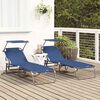 vidaXL Folding Sun Lounger Folding 2 pcs Blue 56 x 190 x 81cm Fabric
