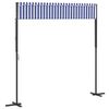 vidaXL Free Standing Awning Blue and White 300x300 cm Fabric and Steel
