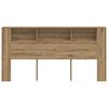 vidaXL Headboard Cabinet Artisian Oak 200x18.5x102.5 cm Engineered Wood