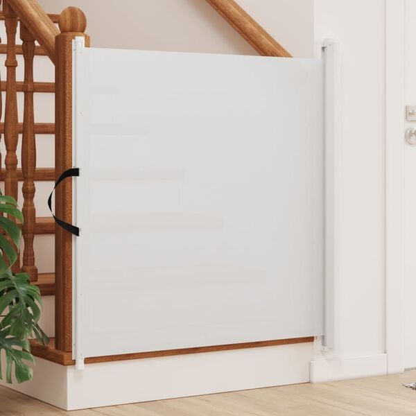 vidaXL Retractable Pet Gate White 82.5x125 cm
