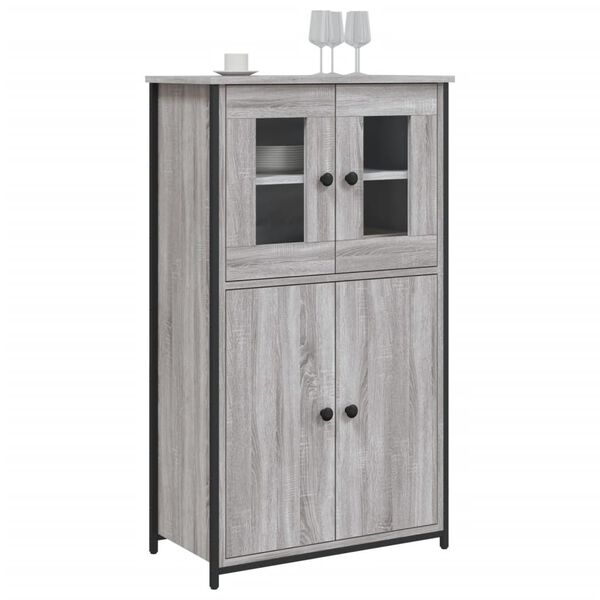 vidaXL Highboard Grey Sonoma 62x32x106.5 cm Engineered Wood