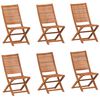vidaXL Folding Garden Chairs 6 pcs 51x66x95 cm Solid Wood Acacia