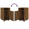 vidaXL Side Cabinet with Wheels Smoked Oak 33x38x60 cm Engineered Wood