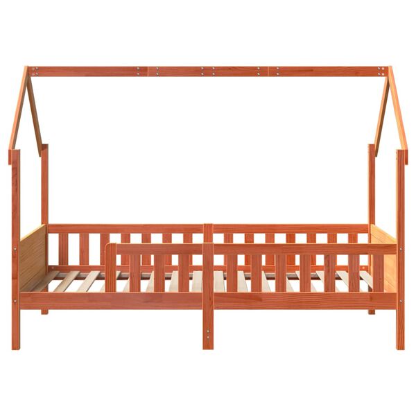 vidaXL Kids' House Bed Frame without Mattress Wax Brown 90x200 cm Pine