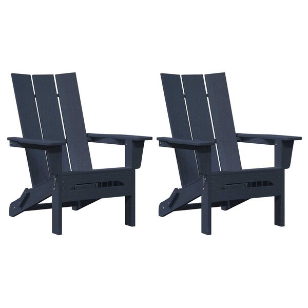 vidaXL Garden Lounge Furniture 2 pcs Navy 74.5 x 80.5 x 90cm Plastic