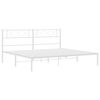 vidaXL Metal Bed Frame without Mattress with Headboard White 160x200cm