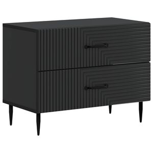 vidaXL Bedside Cabinet Black 62 x 34.5 x 47.5 cm Engineered Wood