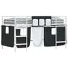vidaXL Kids'Bunk Bed Frame with Curtains White and Black 90 x 200 cm