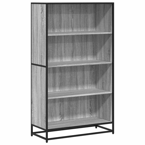 vidaXL Bookcase Grey Sonoma 80.5x35x139 cm Engineered Wood