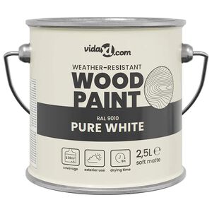 vidaXL Wood Paint White 16.5 x 16.5 x 16 cm Wall Print