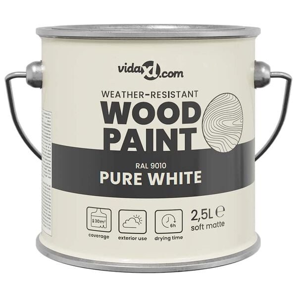 vidaXL Wood Paint White 16.5 x 16.5 x 16 cm Wall Print