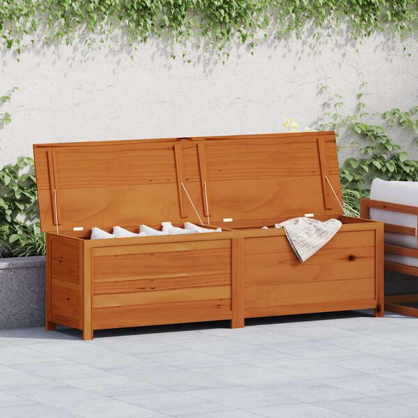 vidaXL Outdoor Cushion Box Brown 200x50x56 cm Solid Wood Fir