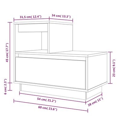 vidaXL Bedside Cabinets 2 pcs 60x34x51 cm Solid Wood Pine