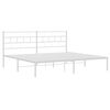 vidaXL Metal Bed Frame without Mattress with Headboard White 193x203cm