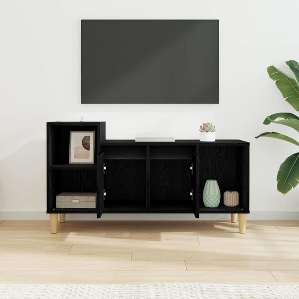 vidaXL TV Cabinet Black Oak 100 x 35 x 55 cm Engineered Wood