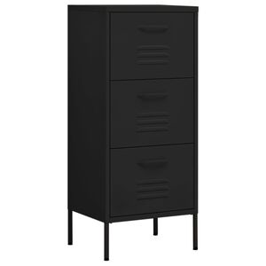 vidaXL Storage Cabinet Black 42.5x35x101.5 cm Steel