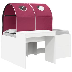 vidaXL Bed with Tunnel 3 pcs White and Red Engineered Wood