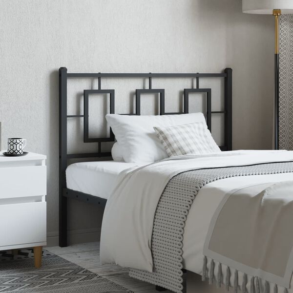 vidaXL Metal Headboard Black 100 cm