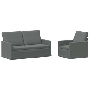 vidaXL Sofa Set 2 pcs Dark Grey Fabric