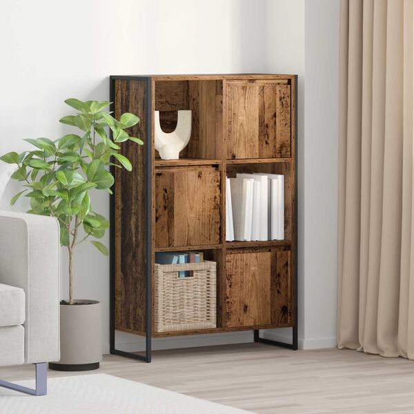 vidaXL Book Cabinet Old Wood 68 x 30 x 108.5 cm Engineered Wood
