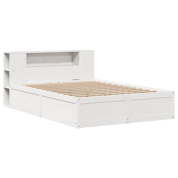 vidaXL Bed Frame without Mattress White 140x200 cm Solid Wood Pine