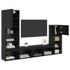 vidaXL TV Wall Units Wall-mounted 4 pcs Black Oak Engineered Wood