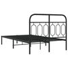 vidaXL Metal Bed Frame without Mattress with Headboard Black 120x200cm