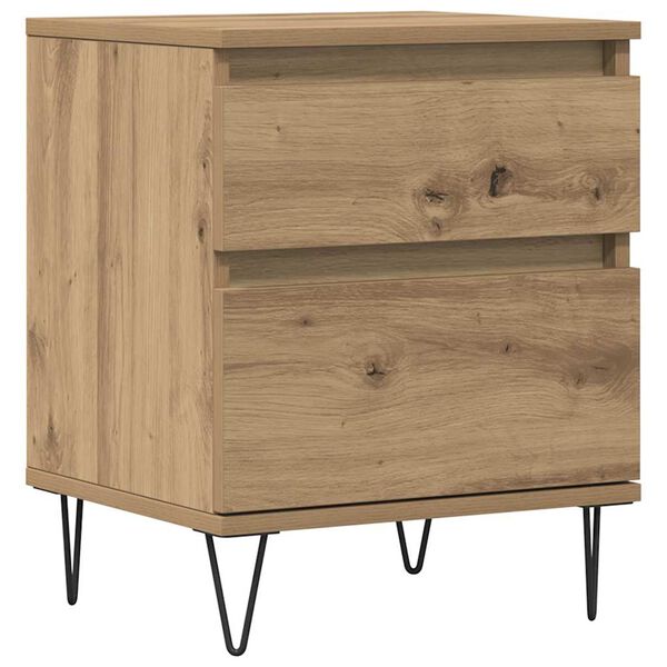 vidaXL Bedside Cabinet Artisan Oak 40x35x50 cm Engineered Wood
