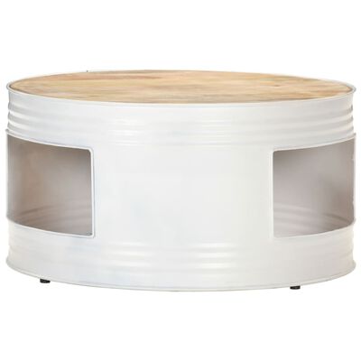 vidaXL Coffee Table White 68x68x36 cm Solid Mango Wood