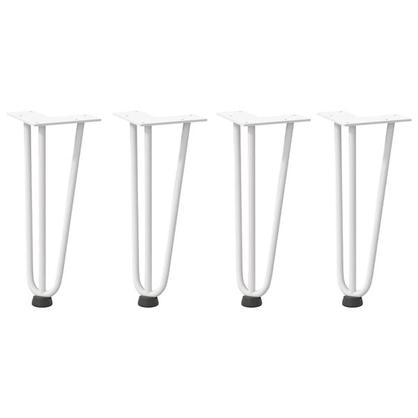 vidaXL Hairpin Legs for Coffee Table 4 pcs White 30 cm Solid Steel