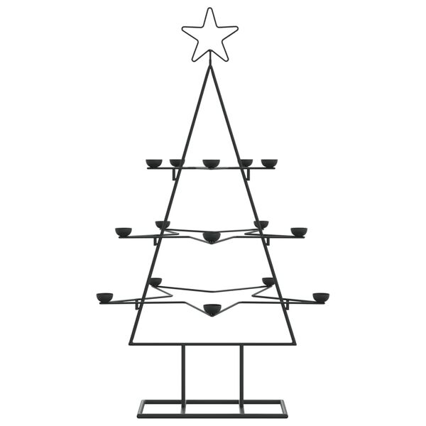 vidaXL Metal Christmas Tree for Decoration Black 105 cm