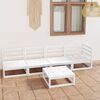 vidaXL 5 Piece Garden Lounge Set White Solid Wood Pine