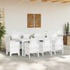vidaXL Garden Dining Set 9 pcs White Polt rattan