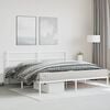 vidaXL Metal Bed Frame without Mattress with Headboard White 183x213cm