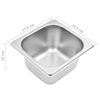 vidaXL Gastronorm Container Holder with 8 GN 1/6 Pan Stainless Steel