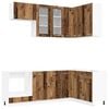 vidaXL Kitchen Unit LYON 8 pcs Old Wood Engineered Wood