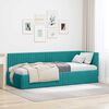 vidaXL Corner Bed Frame with Headboard Turquoise 80 cm x 200 cm Velvet